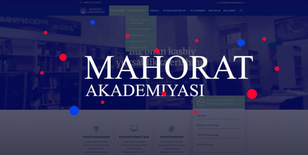 Bizda bilan o'qishni boshlang va cheksiz imkoniyatlardan foydalaning